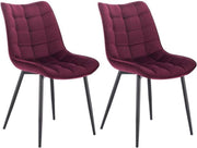 Happyment Luxe Eetkamerstoelen - Velvet Bordeaux - Woonkamerstoelen - Keukenstoelen - Kuipstoel - Set van 2, 4 of 6