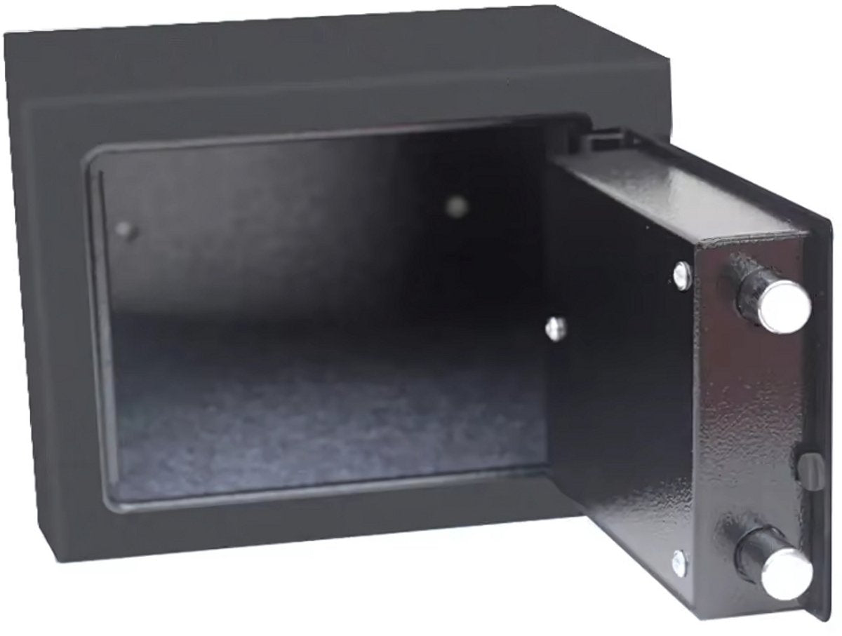 Moderne kluis - 23cm - Brandwerend en waterdicht - Kluisjes met cijferslot - 2 sleutels - Digitaal toetsenbord - Zwart