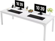 Computerbureau Milano - Voor 2 Personen - 200cm - Wit - Voor thuis of werk - Hout en metaal