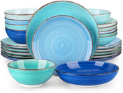 Castella Serviesset - 24 delig - 8 persoons - Blauw - Dinerborden - Bordenset - Diepe borden - Ontbijtborden - Servies - Keukenservies