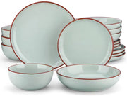 Tida Serviesset - 16 delig - 4 persoons - Baby grijs - Dinerborden - Bordenset - Diepe borden - Ontbijtborden - Servies - Keukenservies
