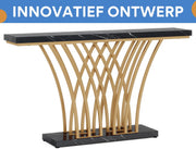 Consoletafel Luxery - 150cm - Sidetafel - Wandtafel - Haltafel - Zwart - Marmerlook - Voor Hal of woonkamer of Gang