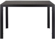 Tuintafel - Buitentafel - Eettafel buiten - Outdoor - Voor Tuin & Terras - Rechthoekige Aluminium Tafel met Metalen Lattenbodem -110x70x73 cm - Zwart