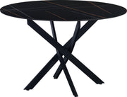 Bolt Edge Eetkamertafel - Rond - Marmerlook - Tuintafel - Zwart - 110x110cm
