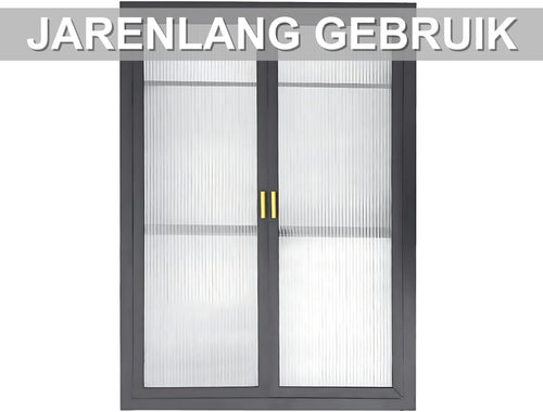 Badkamerkast deluxe - Glazen deur - Badkamermeubel - Voor Wandmontage - 3-Laags - Zwart