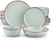 Exquisite Serviesset - 16 delig - 4 persoons - Baby grijs - Dinerborden - Bordenset - Diepe borden - Ontbijtborden - Servies - Keukenservies – Stijlvol keramiek