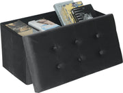 Moderne Opbergbank Hubertus - Met opbergruimte - Zitbank Poef - Voetenbank - Opbergbox hocker - Zitkist met deskel - Grijs - Velvet - 76x38x38 cm