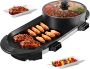 2 in 1 Grill - Gourmet Hot Pot - 2200W - Multifunctioneel 67x28x17 cm - Zwart