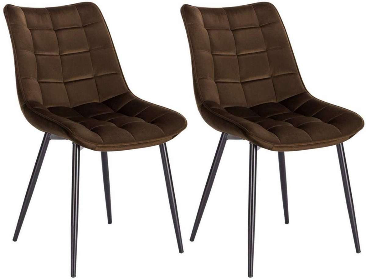 Happyment Luxe Eetkamerstoelen - Bruin Bordeaux - Woonkamerstoelen - Keukenstoelen - Kuipstoel - Set van 2, 4 of 6