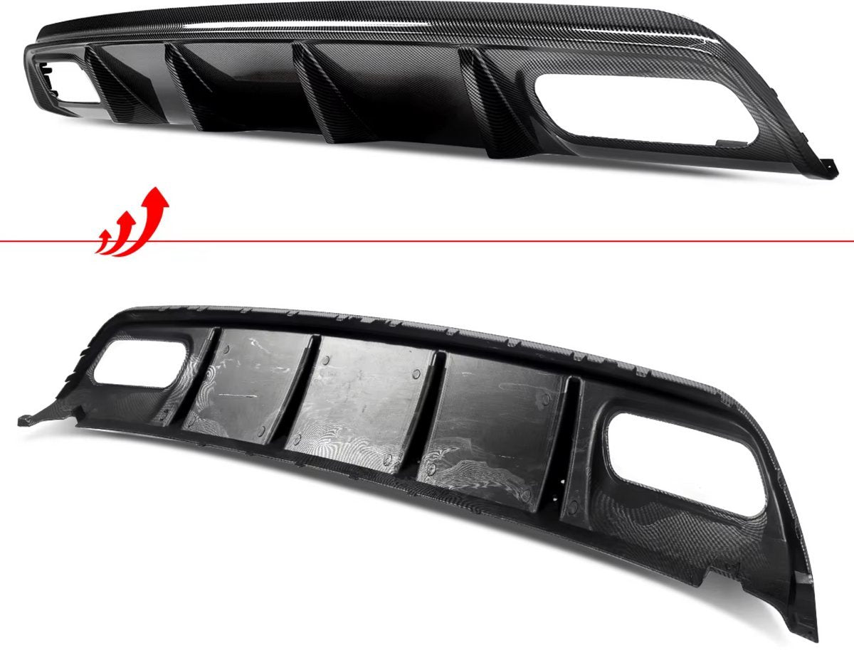 Aerox DiffuserLine - Achterbumper Diffuser Lip - Carbon Look - Voor Mercedes A-Klasse W176 A200/A45 AMG (2013-2018) - Auto Accessoires