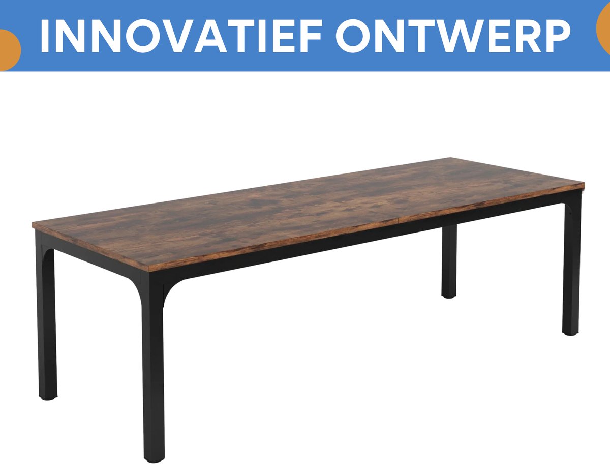 Dubbel computerbureau - Bruin - 200cm bureau - Voor 6 personen - Voor volwassenen
