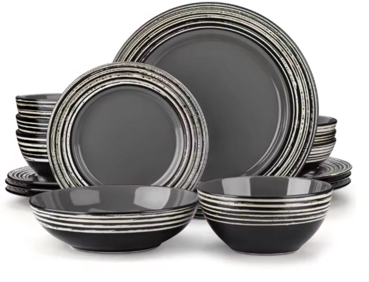 Vitaria Serviesset - 16 delig - 4 persoons - Bruin - Dinerborden - Bordenset - Diepe borden - Ontbijtborden - Keukenservies - Servies