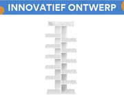 12-Laags Schoenenrek - Witte Schoenenkast voor Hal en Woonkamer - Ruimtebesparende Plank en Houten Schoenenopslag Organizer