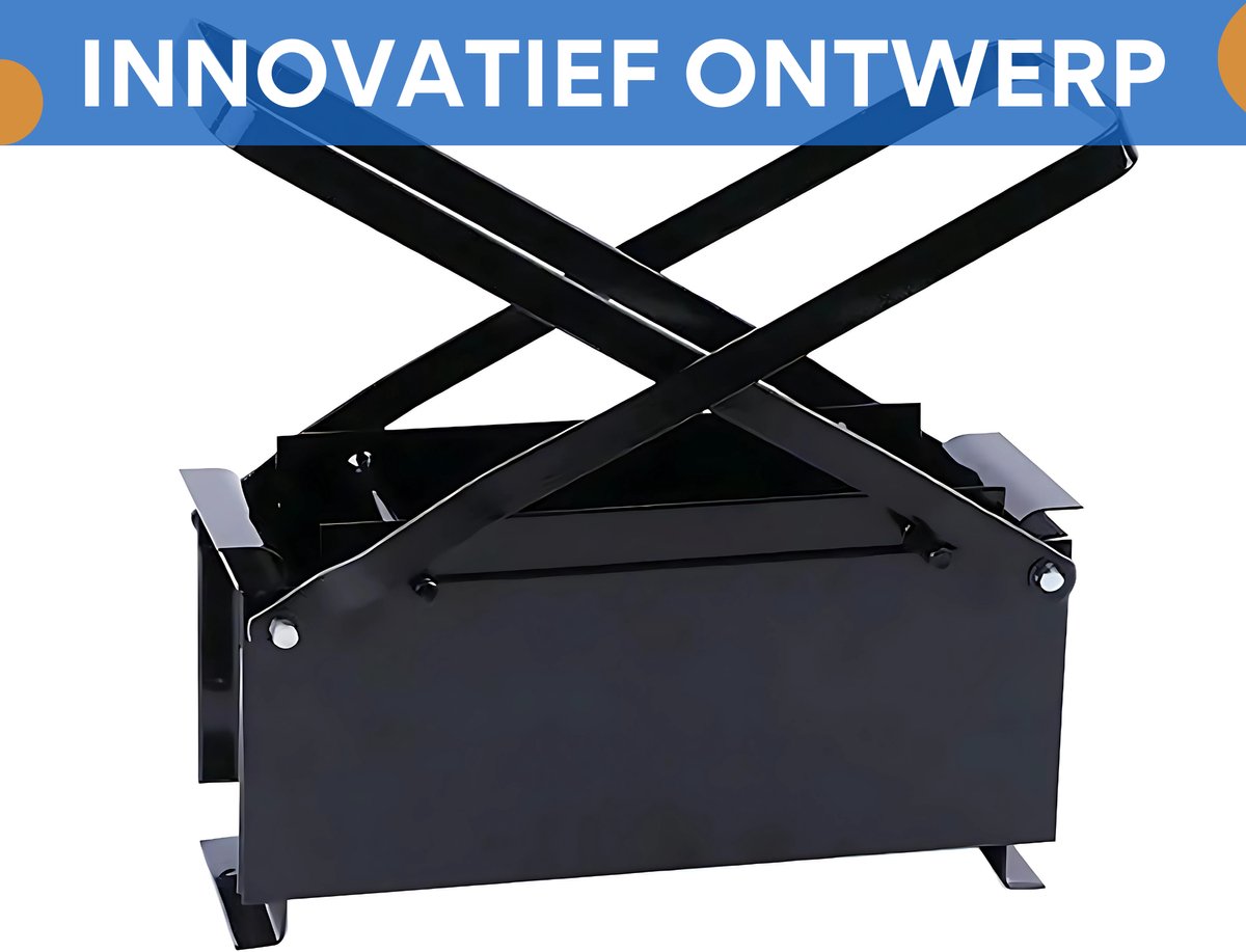 Brikettenpers - Papierpers - Pers - Voor Papier - Voor Tuin, Haard of Camping - Metaal - Zwart