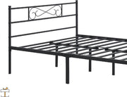 Happyment Luxe Bedframe Metaal - 2 persoons twijfelaar - 140 x 200cm - Incl. lattenbodem - Zwart