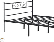 Luxe Bedframe - Metaal - 2 persoons - 140x200cm - Incl. lattenbodem - Zwart