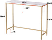 Console Tafel - Transparant goud - Wandtafel - Bijzettafel - 100cm breed