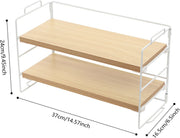 Bureau organizer- Bureau accesoires - Keuken organizer - Aanrecht organiser - Kantoor en Thuiswerkplek - 2-Lagen - Natural