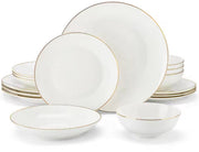Vintage Serviesset – 4 persoons – 16 delig – Wit Keramisch – Eetborden – Breakfast Plates – Uniek servies