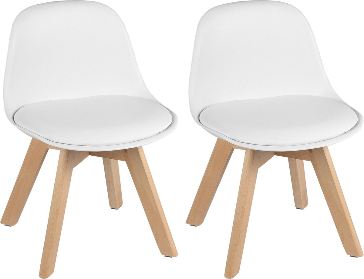 Happyment Kinderstoel London - 1 persoons - Kinderfauteuil - Eetkamerstoel - Wit - zithoogte 33 cm