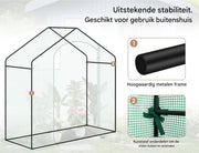 Foliekas Tuinkas - Winterbestendig - PE-folie 135 g/m² - Kweekhuis - Broeikas - Kweekkast voor tomaten & klimplanten - 200x80x200cm Wit