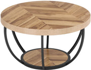 Salontafel Nolance - Rond - Modern - Voor woonkamer - Bijzettafel - 95cm - Bruin