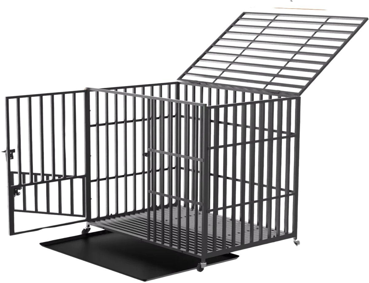 Hondenbench Milano Vaylen - 117CM - Hondenhok - Metaal - Kennel - Op wielen