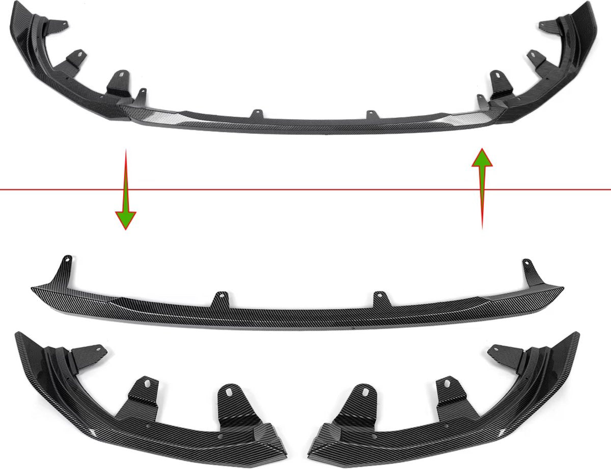Voorbumper Splitter Lip - Carbon Look - Voor BMW 2 Serie G42 220i/230i/M240i (2022-2024) - Auto Accessoires