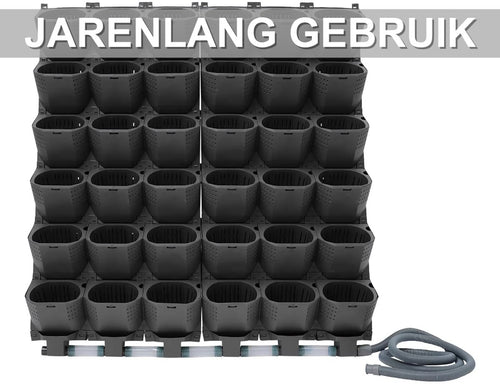 Automatische wandbloempot - zelfwaterende bloempot - Zwart - Voor binnen- en buitenplanten - Besproeiingssysteem met zelfirrigatie - Muurbevestiging