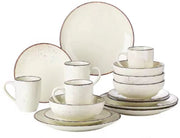 Lavish Serviesset - 16 delig - 4 persoons - Beige - Dinerborden - Bordenset - Diepe borden - Ontbijtborden - Servies – Grote inhoud