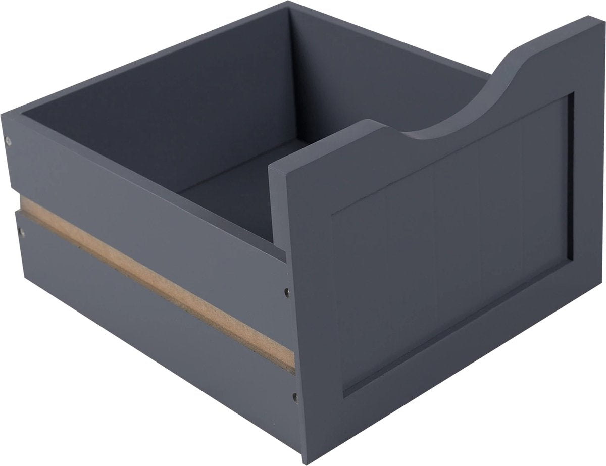 Happyment Kolomkast Badkamermeubel staand - Badkamerkast hoog - Badkamer - Grijs - 4 lades - 30x30x81cm