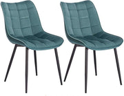 Happyment Luxe Eetkamerstoelen - Velvet Turqoise - Woonkamerstoelen - Keukenstoelen - Kuipstoel - Set van 2, 4 of 6