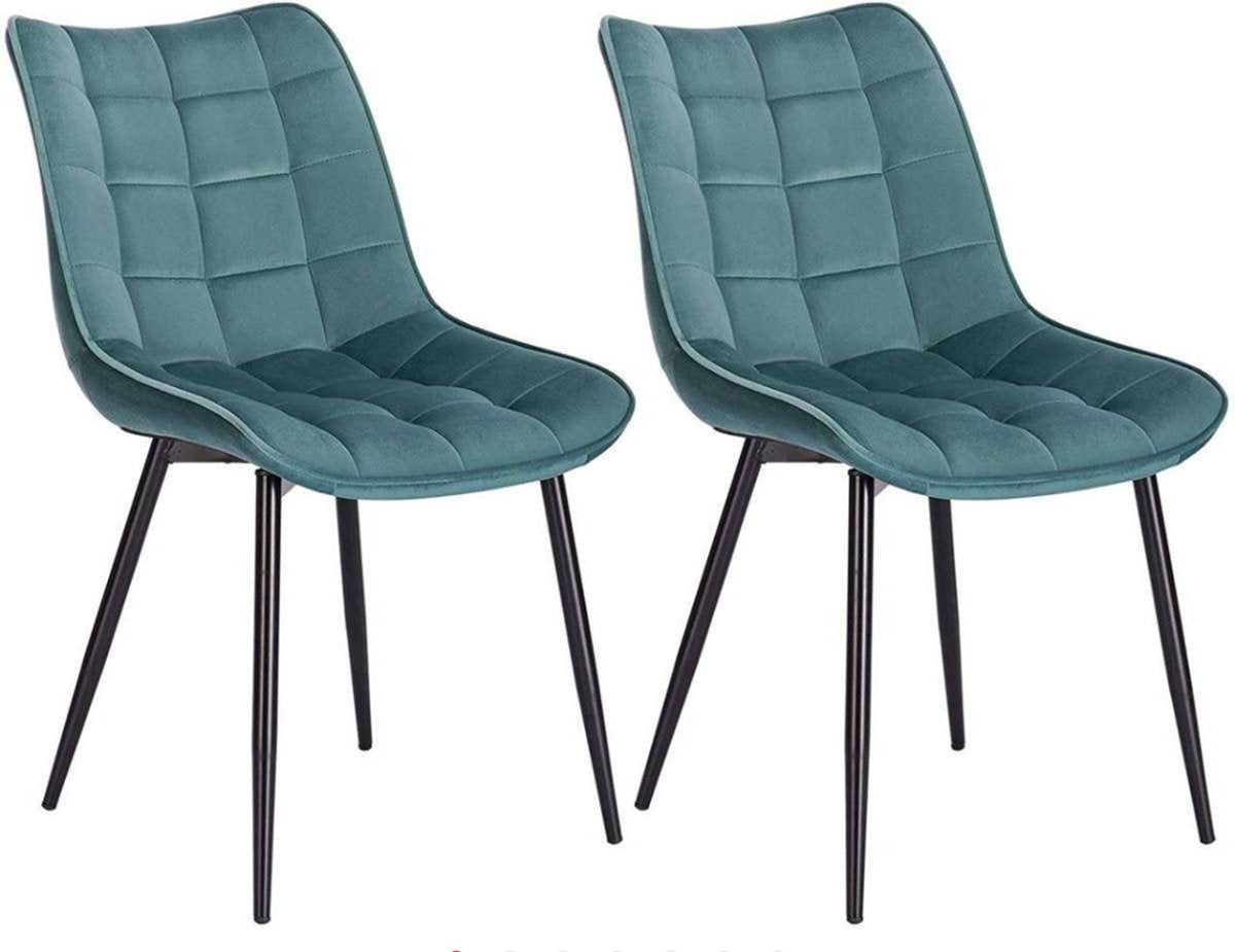 Happyment Luxe Eetkamerstoelen - Velvet Turqoise - Woonkamerstoelen - Keukenstoelen - Kuipstoel - Set van 2, 4 of 6
