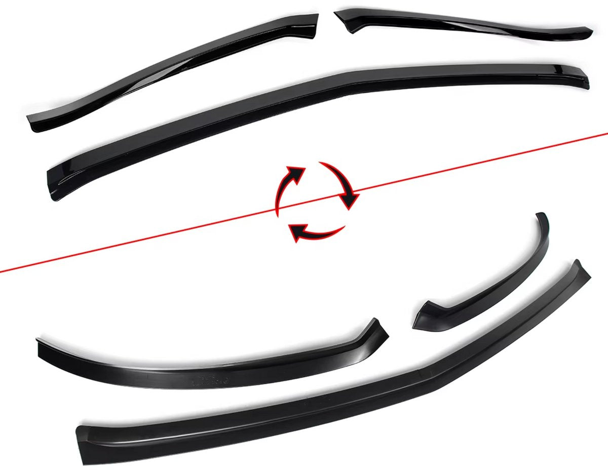 Voorbumper - Voor Mercedes A-Klasse W177 AMG Lijn 2018+ - Auto accessoires - A45 Look - Splitter kit - Gloss Zwart