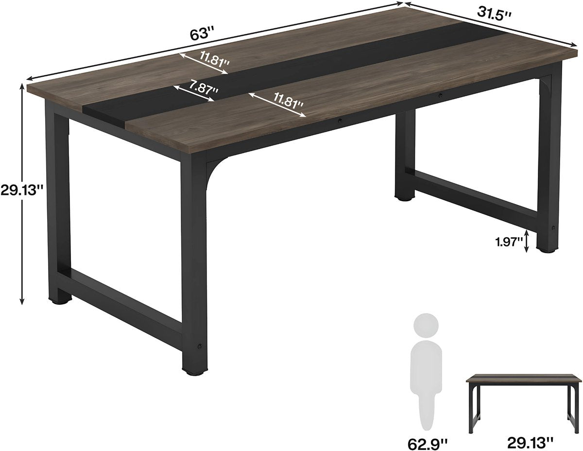 Bureau Orvion - 160cm - Grijs - Computerbureau - Voor thuis of werk