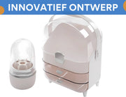 Make-up Organizer - Skincare organizer - Opbergdoos - Sieradendoos - met 2 Lades - Voor Cosmetica & Sieraden op Bureau - Wit