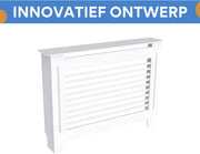 Radiatorombouw Valora - 111x92 cm - Ombouw rooster - Horizontale panelen - MDF - Stijlvol - Wit