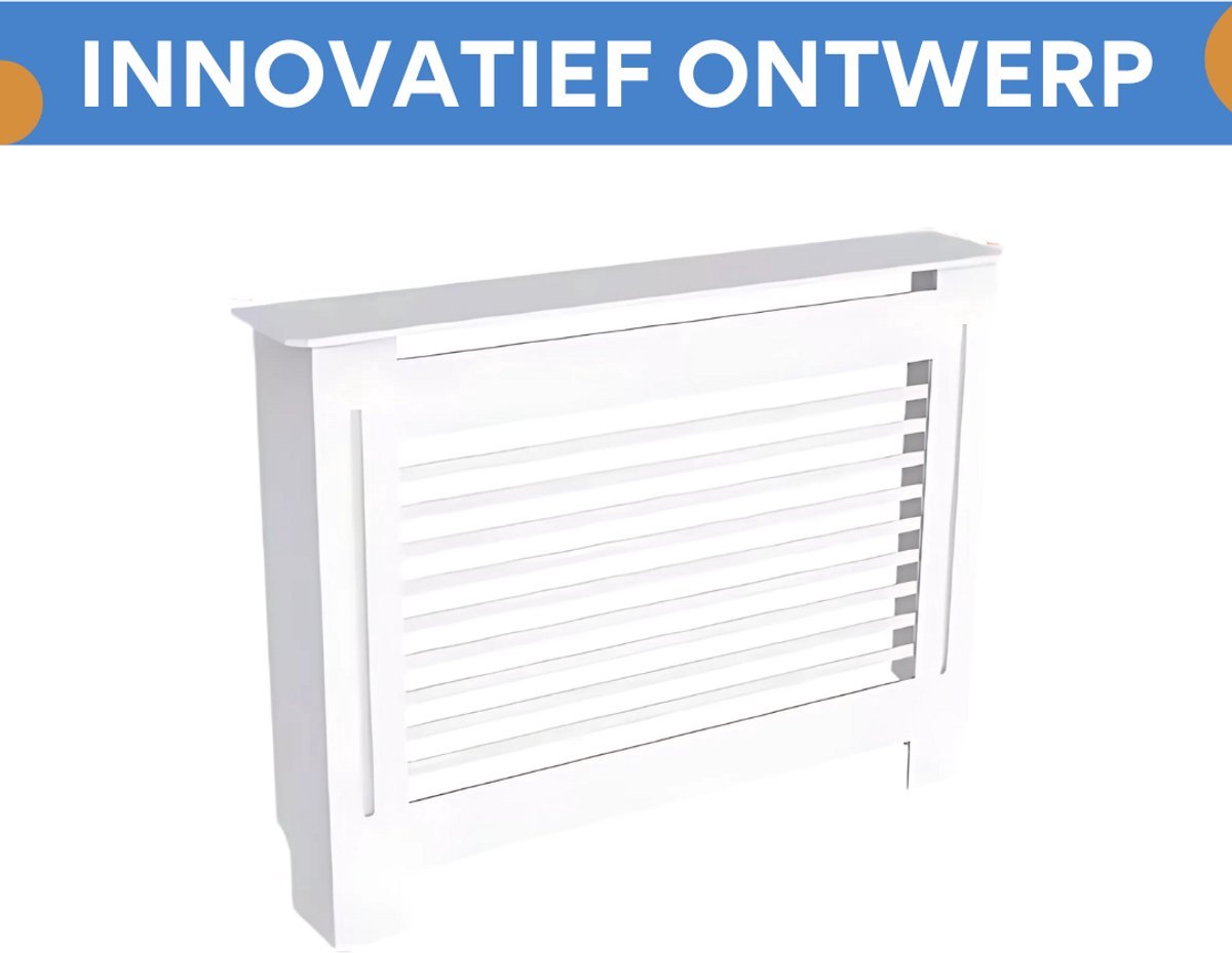 Radiatorombouw Valora - 111x92 cm - Ombouw rooster - Horizontale panelen - MDF - Stijlvol - Wit