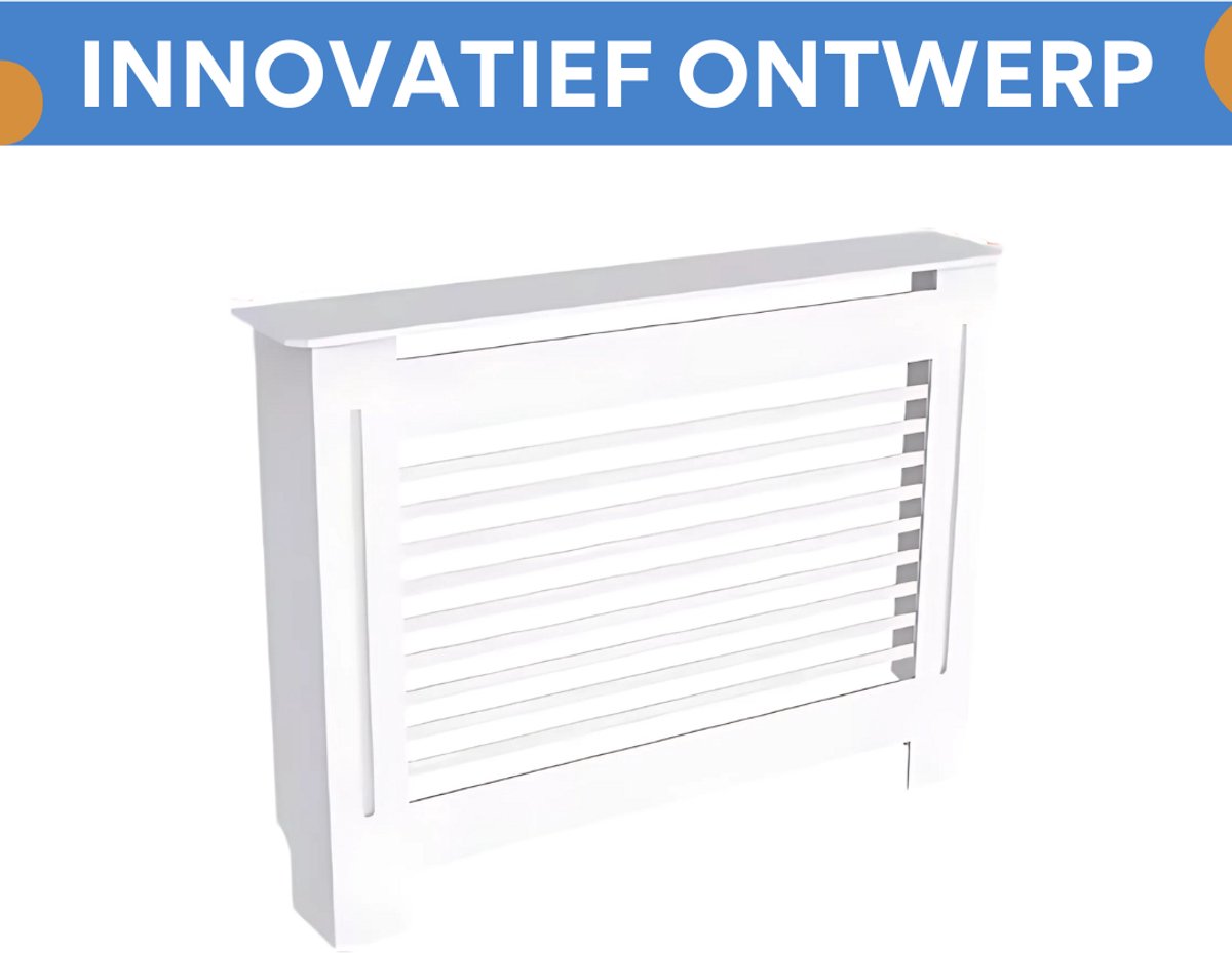 Radiatorombouw - 111x92 cm - Ombouw rooster - Horizontale panelen - MDF - Stijlvol - Wit