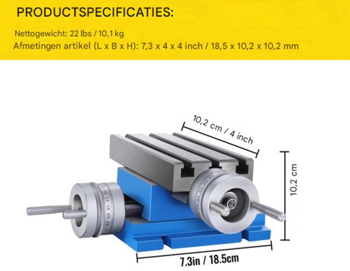 Freestafel - Voor bovenfrees - Inlegplaat - Tafelfreesmachine - 18x10cm