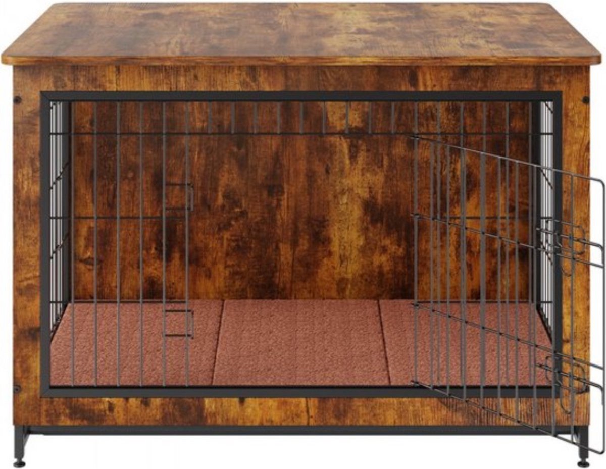 Hondenbench vintage - Hondenkooi - Hondenhok - Hondenkennel - Met lekbak en kussen - Honden bench voor binnen