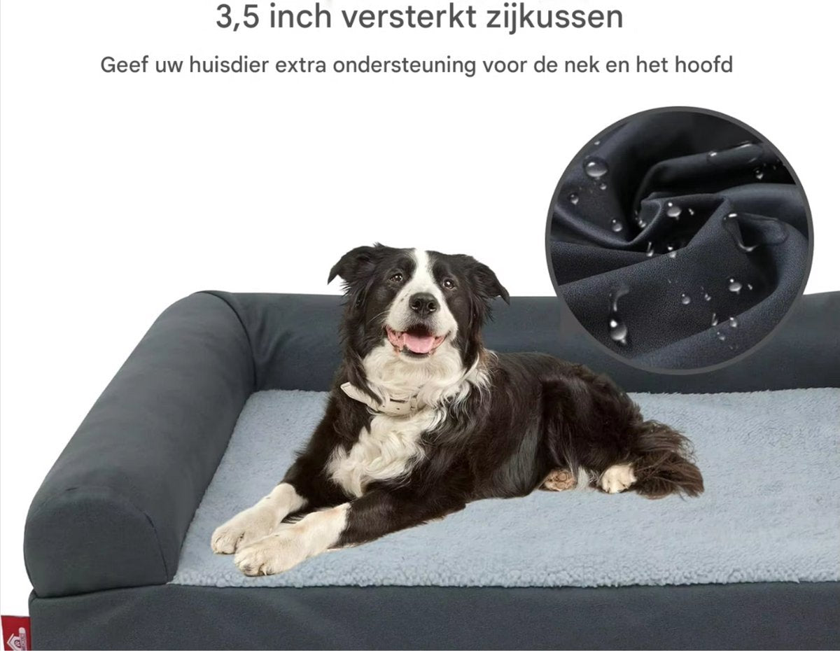Hondenbench Valora - 91cm - Hondenbed - Donkergrijs - Hondensofa - Hondenzetel - Wasbaar - Ook voor katten