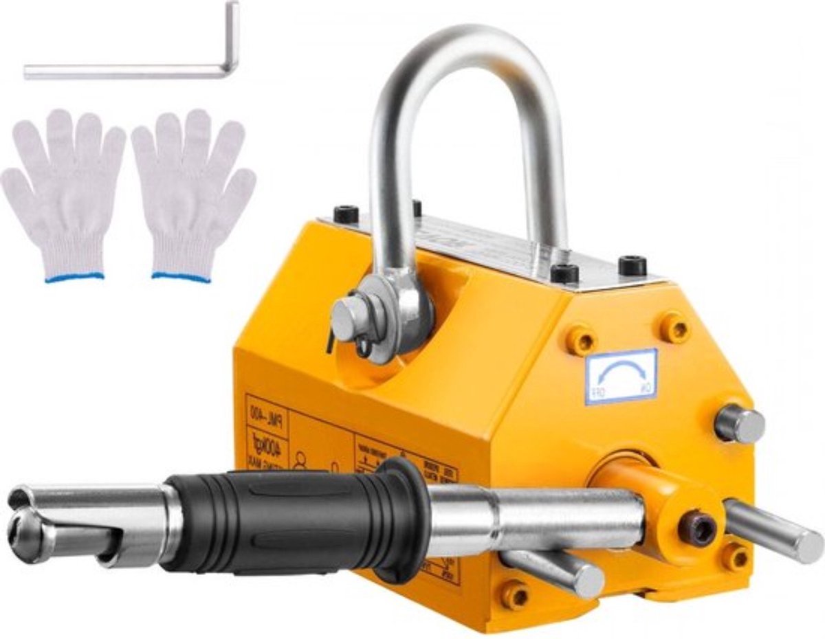 Hefmagneet - Magnetische Lifter - 2000 kg Trekkracht - Neodymium en Staal - Oranje - Met Ontgrendeling