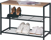 Happyment Luxe Schoenenrek - 6 paar - Schoenenbank vintage - Zwart