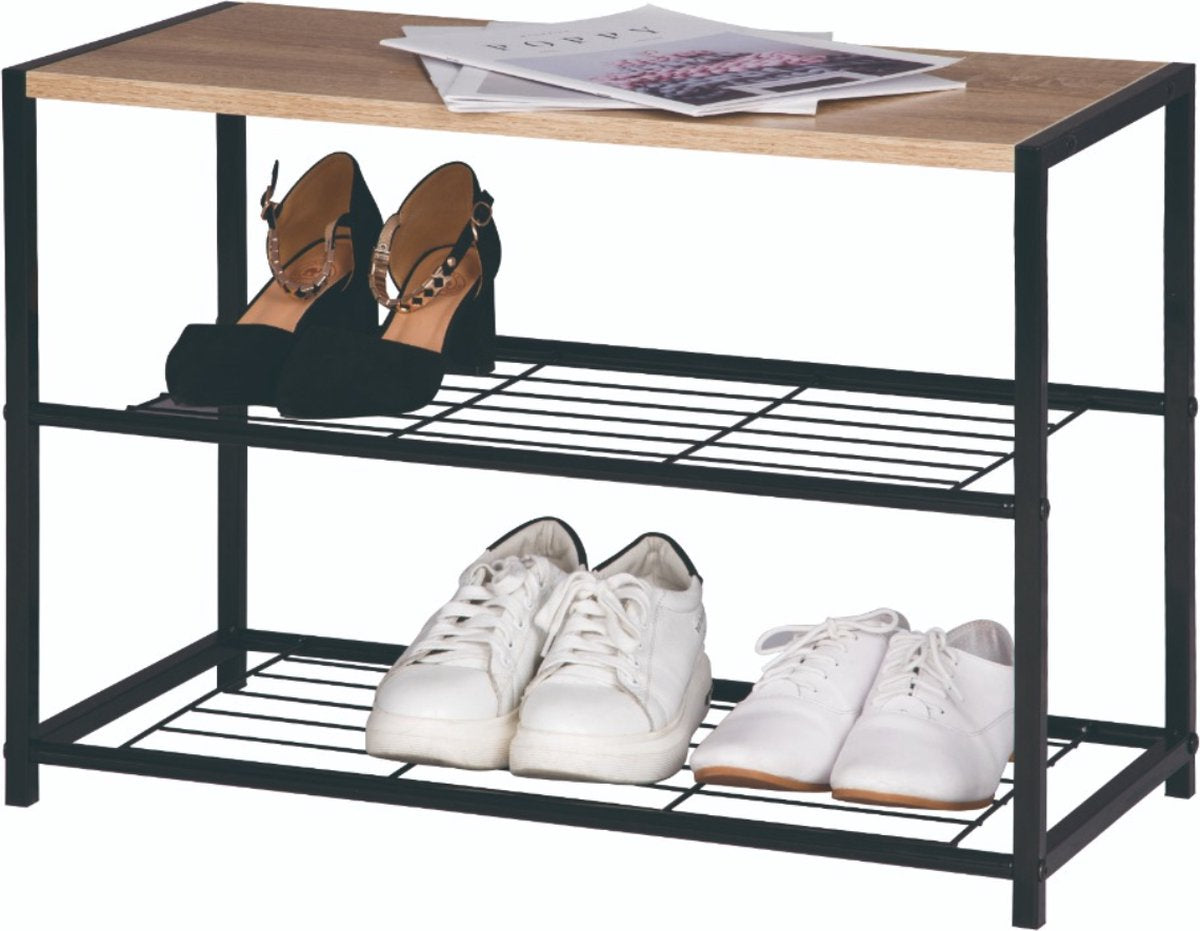 Happyment Luxe Schoenenrek - 6 paar - Schoenenbank vintage - Zwart