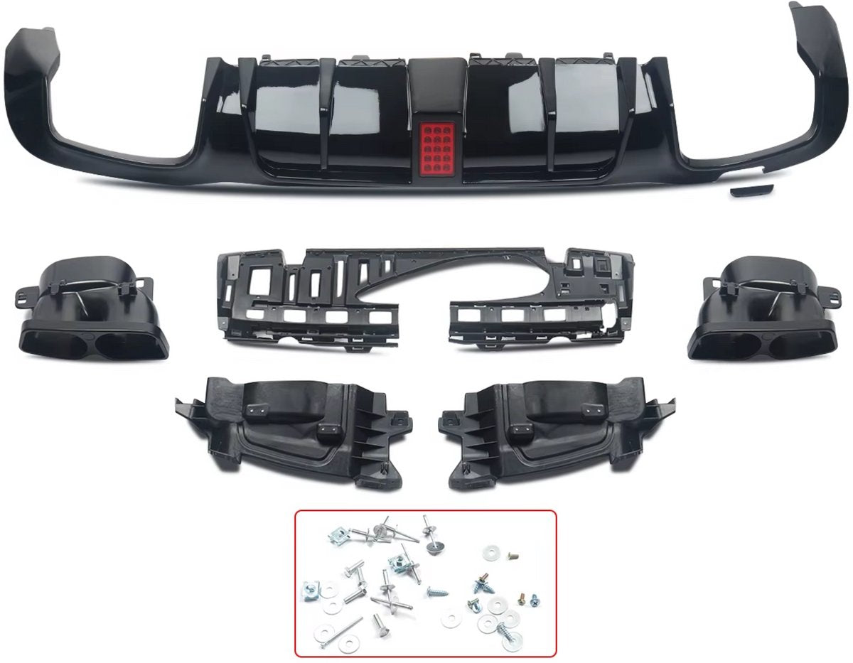 Achterbumper Diffuser Lip met Uitlaat Tips - Voor Mercedes E-Klasse W213 E300/E400/E63 (2016-2020) - AMG Stijl - Auto Accessoires