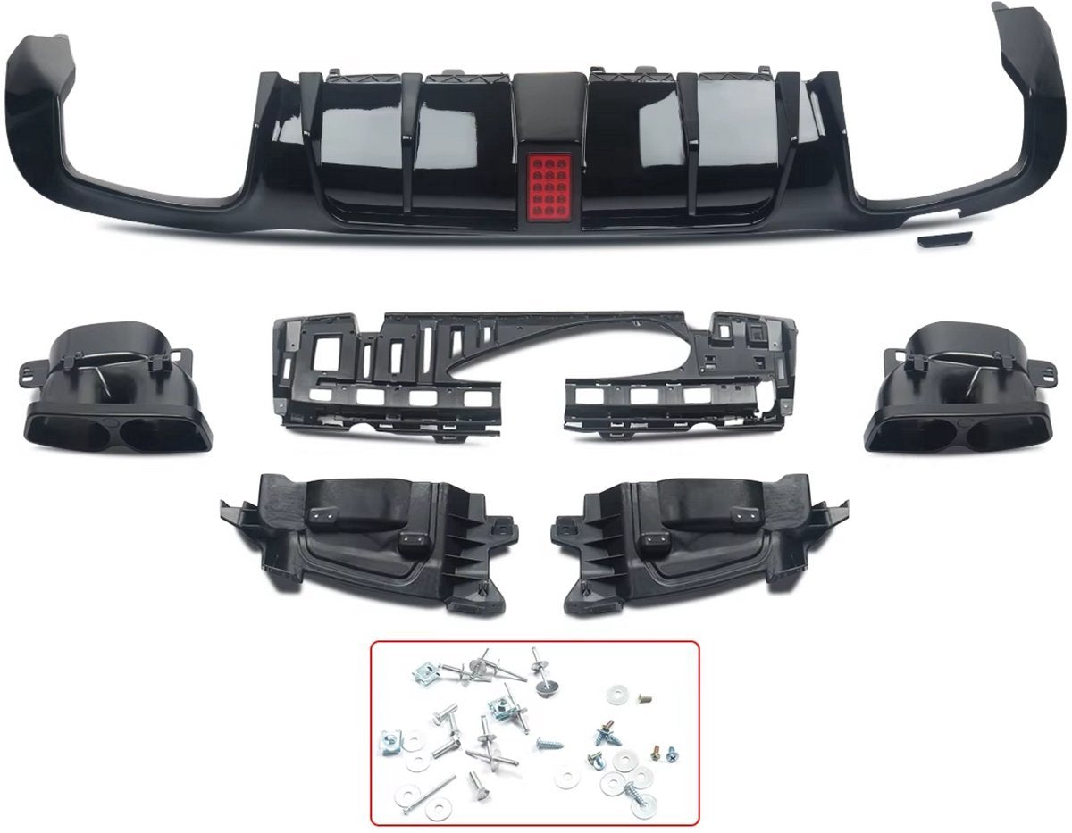 Diffuser Vortex - Achterbumper Diffuser Lip met Uitlaat Tips - Voor Mercedes E-Klasse W213 E300/E400/E63 (2016-2020) - AMG Stijl - Auto Accessoires