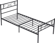 Metalen Bedframe - Zwart - 90x190cm - Incl. lattenbodem - 1 persoons