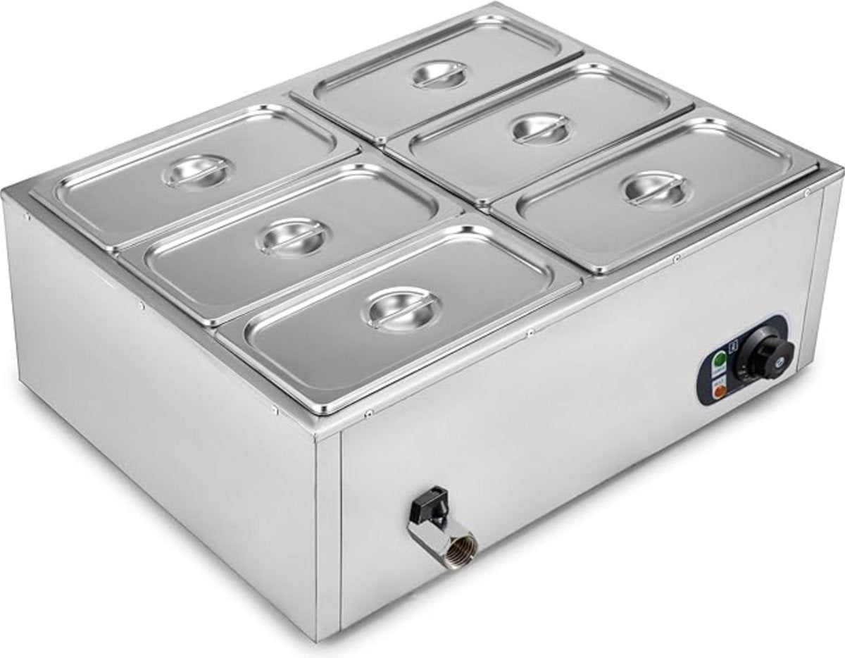 Happyment Buffetwarmer PRO - Buffetwarmer Electrisch - Chafing Dish - Warmhoudbakken - 6 Delig