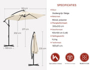 Ronde Parasol - Voor Balkon, Strand of Tuin - Verstelbaar & 45° Kantelbaar - UV-Resistent & Waterdicht - Darkgray